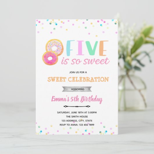 Cinq est si doux invitation glace (Debout devant)