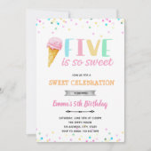 Cinq est tellement douce invitation à la crème gla (Devant)