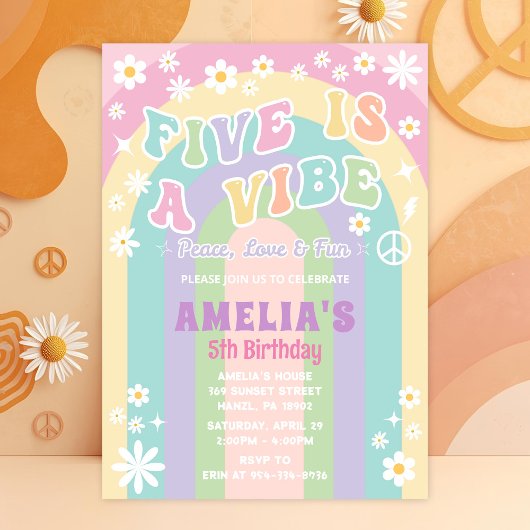 Cinq est une invitation à l'anniversaire de vibe