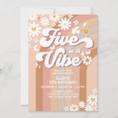 Cinq est une invitation d'anniversaire Vibe Hippie (Devant)