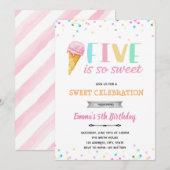 Cinq est une invitation de glace si douce (Devant / Derrière)