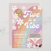 CINQ EST UNE VIBE 5E ANNIVERSAIRE INVITATION SUPER (Devant / Derrière)