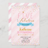 Cinq et fabuleuse invitation d'anniversaire (Devant / Derrière)