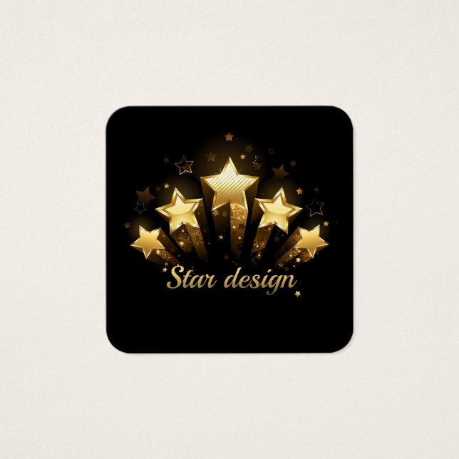 Cinq étoiles d'or en noir (Devant)