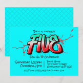 Cinq Invitation Graffiti Lumineux (Devant / Derrière)