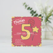 Cinq mignonnes enfants rouges jaunes 5e invitation (Debout devant)