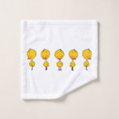 Cinq mignons Canards Jaunes Caricaturés (Gant de toilette)