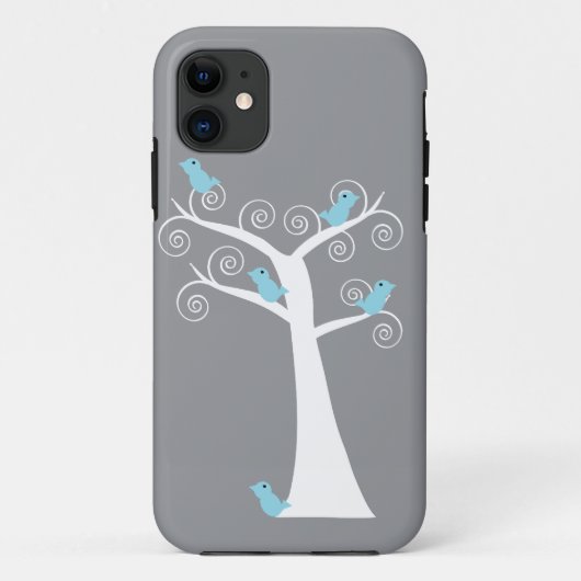 Cinq oiseaux bleus dans un Coque d'arbre (Dos)