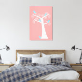 Cinq oiseaux bleus dans une impression sur toile t (Insitu(Chambre))