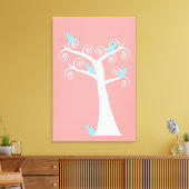 Cinq oiseaux bleus dans une impression sur toile t (Insitu(Salon))