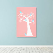 Cinq oiseaux bleus dans une impression sur toile t (Insitu (Plancher de Bois))