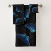 Cinq papillons bleus motif (En situation)