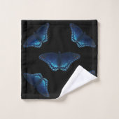 Cinq papillons bleus motif (Gant de toilette)