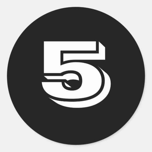 Cinq petits stickers ronds de numéro noir par Janz (Devant)