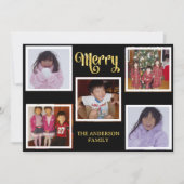 Cinq photos Carte de Noël de famille (Devant)