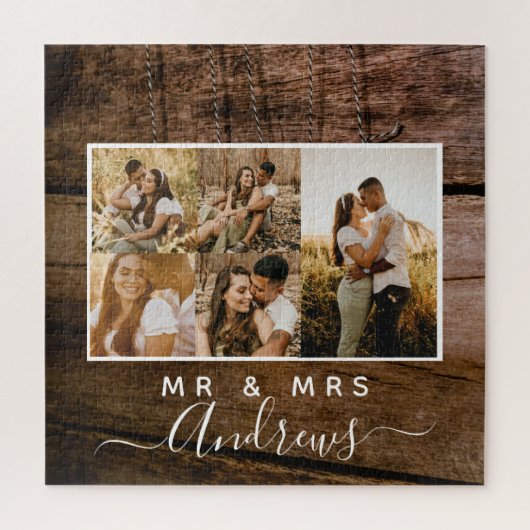 Cinq photos du puzzle romantique du couple (Vertical)