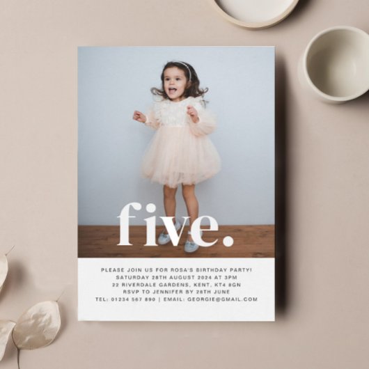 Cinq photos Invitation pour le premier anniversair