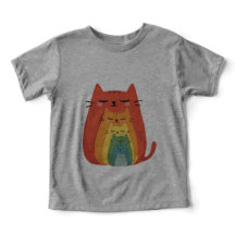 Cinq poupées de nidification de chats de dessin