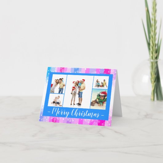 Cinq/Six Photos Neige colorée - Carte pliée 4x6 (Devant)