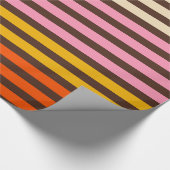 Cinq Stripe Retro Modern Striped Patroon Cadeaupapier (Hoek)