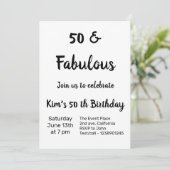 CINQUANTE 50E ANNIVERSAIRE SIMPLE INVITATION DE FÊ (Debout devant)