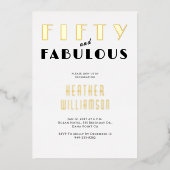 Cinquante ans et Fabuleux Invitation en Or Noir av (Recto)