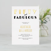 Cinquante ans et Fabuleux Invitation en Or Noir av (Debout devant)