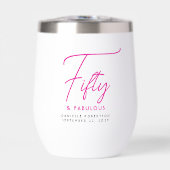 Cinquante ans et Fabuleux Script Rose Fête d'anniv (Avant)