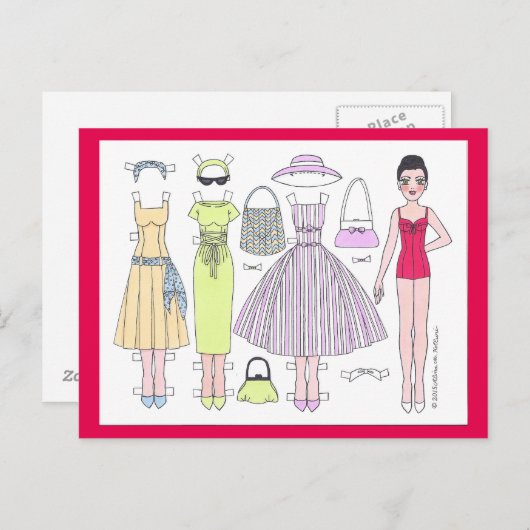 Cinquante ans fabuleux : Carte postale Poupée Papi (Devant / Derrière)