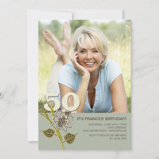 cinquante-cinquième Invitation de photo d'annivers (Devant)