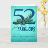 cinquante-deuxième Cartes de modèle d'anniversaire (Fleur jaune)