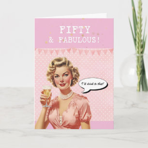 Cinquante et fabuleuse carte d'anniversaire rose r