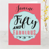 Cinquante et fabuleuse grande carte d'anniversaire (Fleur jaune)