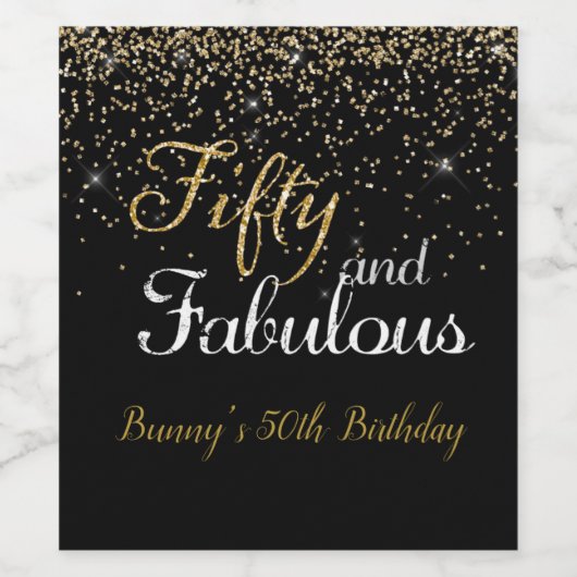 Cinquante et fabuleux Étiquette de vin d'anniversa (Étiquettes simples)