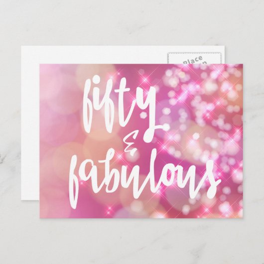 Cinquante & Fabuleux - Carte d'anniversaire 50 ans (Devant / Derrière)