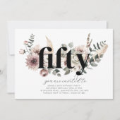 Cinquante fleurs - 50e anniversaire Invitation (Devant)