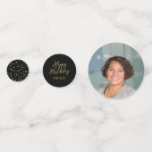 Cinquante | Gold & Black Confetti 50e fête d'anniv (Derrière)