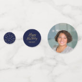 Cinquante | Gold & Navy Confetti 50e anniversaire  (Derrière)