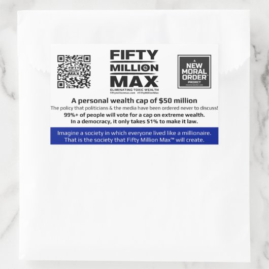 Cinquante Millions Max™ 4 Stickers rectangulaires  (Sac)