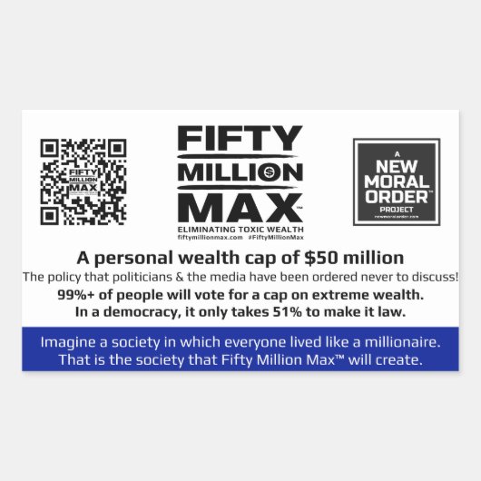 Cinquante Millions Max™ 4 Stickers rectangulaires  (Devant)