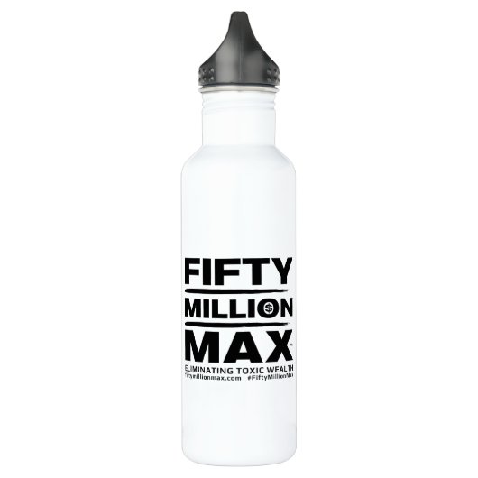 Cinquante Millions Max™ Logo noir Bouteille d'eau  (Gauche)