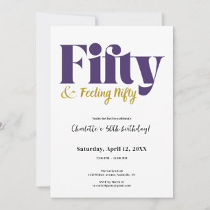 Cinquante & Se Sentant Pimpant Invitation pour 50e