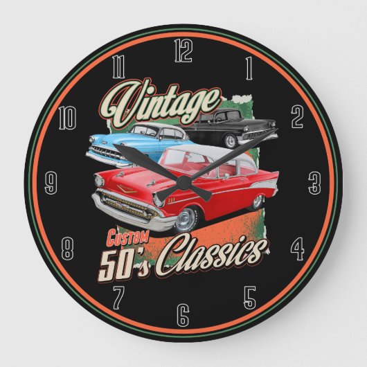 Cinquante Voitures Vintage Grande Horloge (Recto)