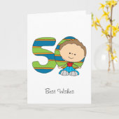 cinquantième anniversaire - carte de voeux - (Fleur jaune)