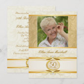 cinquantième anniversaire - invitation de photo de (Devant / Derrière)