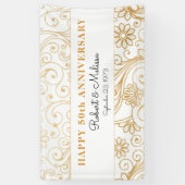 cinquantième bannière de motif de remous d'or de (Vertical)