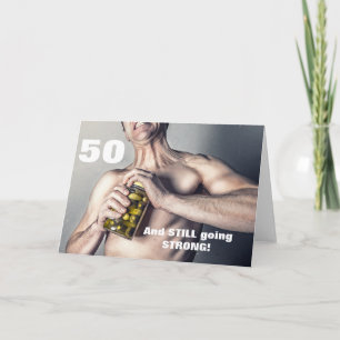 Cinquantième carte d'anniversaire de l'homme -