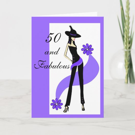 cinquantième Carte d'anniversaire pour des femmes (Devant)