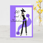 cinquantième Carte d'anniversaire pour des femmes (Fleur jaune)