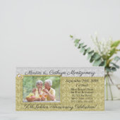 cinquantième Carte photo d'or d'invitation (Debout devant)